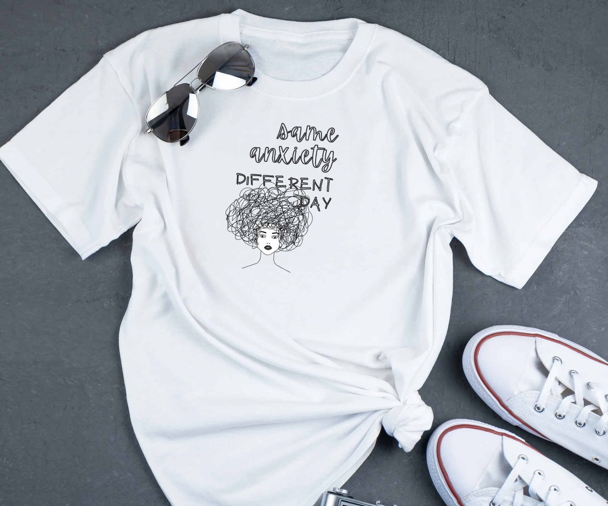 Anxious Different Day T-Shirt — Mental Health Awareness Graphic Tee Printify Pikolelie T-Shirt