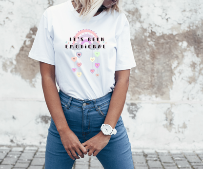 It’s Been Emotional Graphic Tee — Pastel Rainbow Hearts Casual T‑Shirt Printify Pikolelie T-Shirt