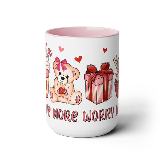 Love More Two-Tone Coffee Mug, 15oz Printify Pikolelie Mug