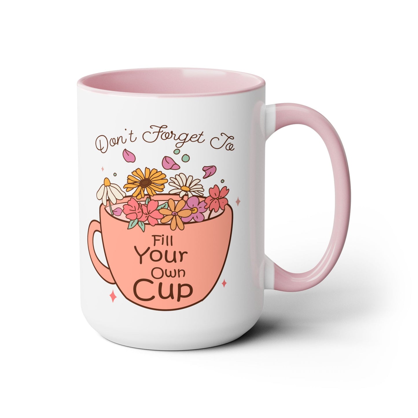 Fill Your Cup Two-Tone Coffee Mug, 15oz