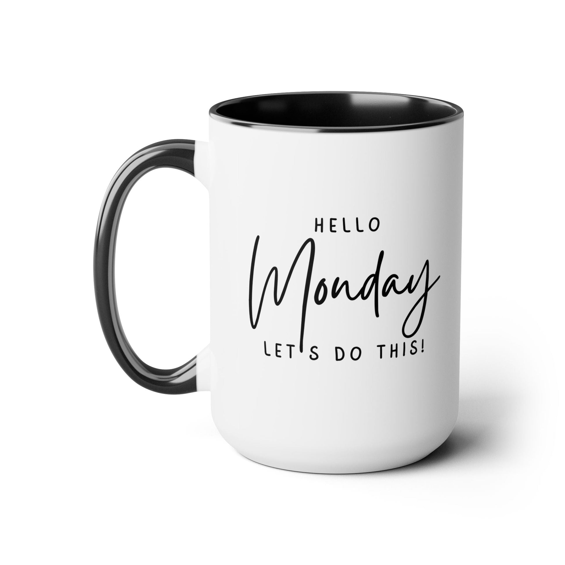 Hello Monday Two-Tone Coffee Mug, 15oz Printify Pikolelie Mug