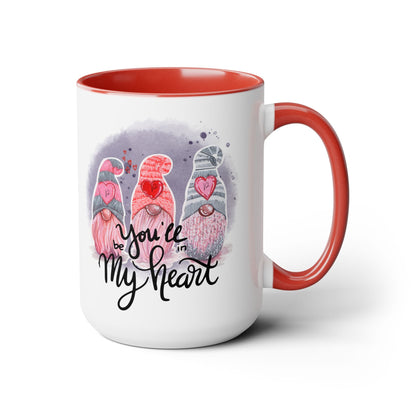 Gnome Love Two-Tone Coffee Mug, 15oz Printify Pikolelie Mug