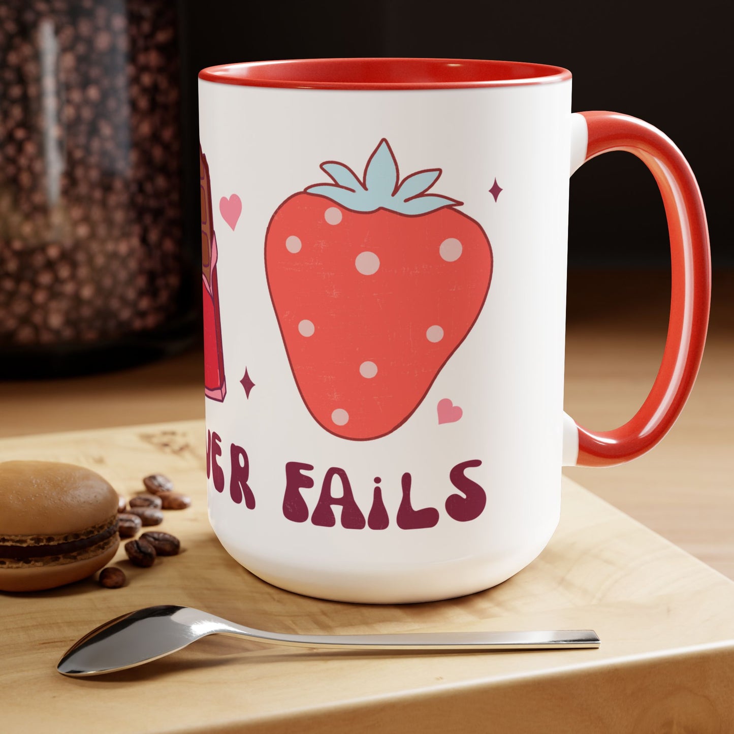 Love Never Fails Two-Tone Coffee Mug, 15oz