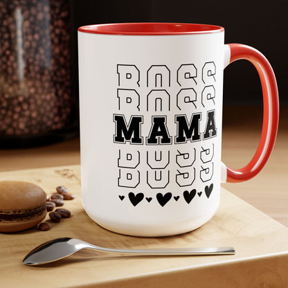 Boss Mama Two-Tone Coffee Mug, 15oz Printify Pikolelie Mug