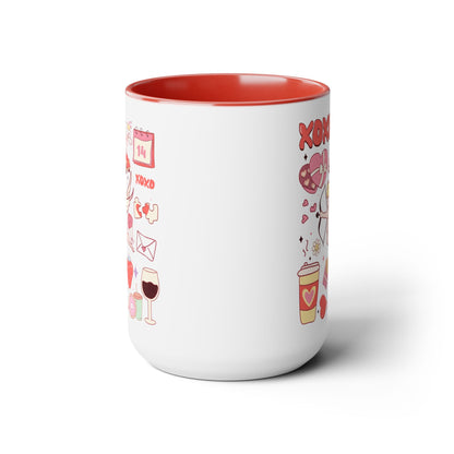 Valentine’s Antojitos Two-Tone Coffee Mug, 15oz Printify Pikolelie Mug