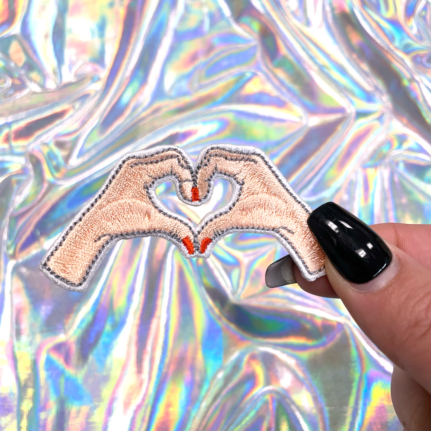 Heart Hands Embroidered Patch Iron-On for Hats The Crafty Engineer Pikolelie