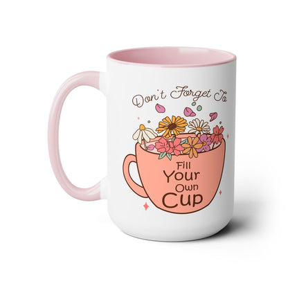 Fill Your Cup Two-Tone Coffee Mug, 15oz Printify Pikolelie Mug