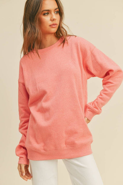 Blank Long Sleeve Sweatshirt: SEA PINK / S Honestee Pikolelie