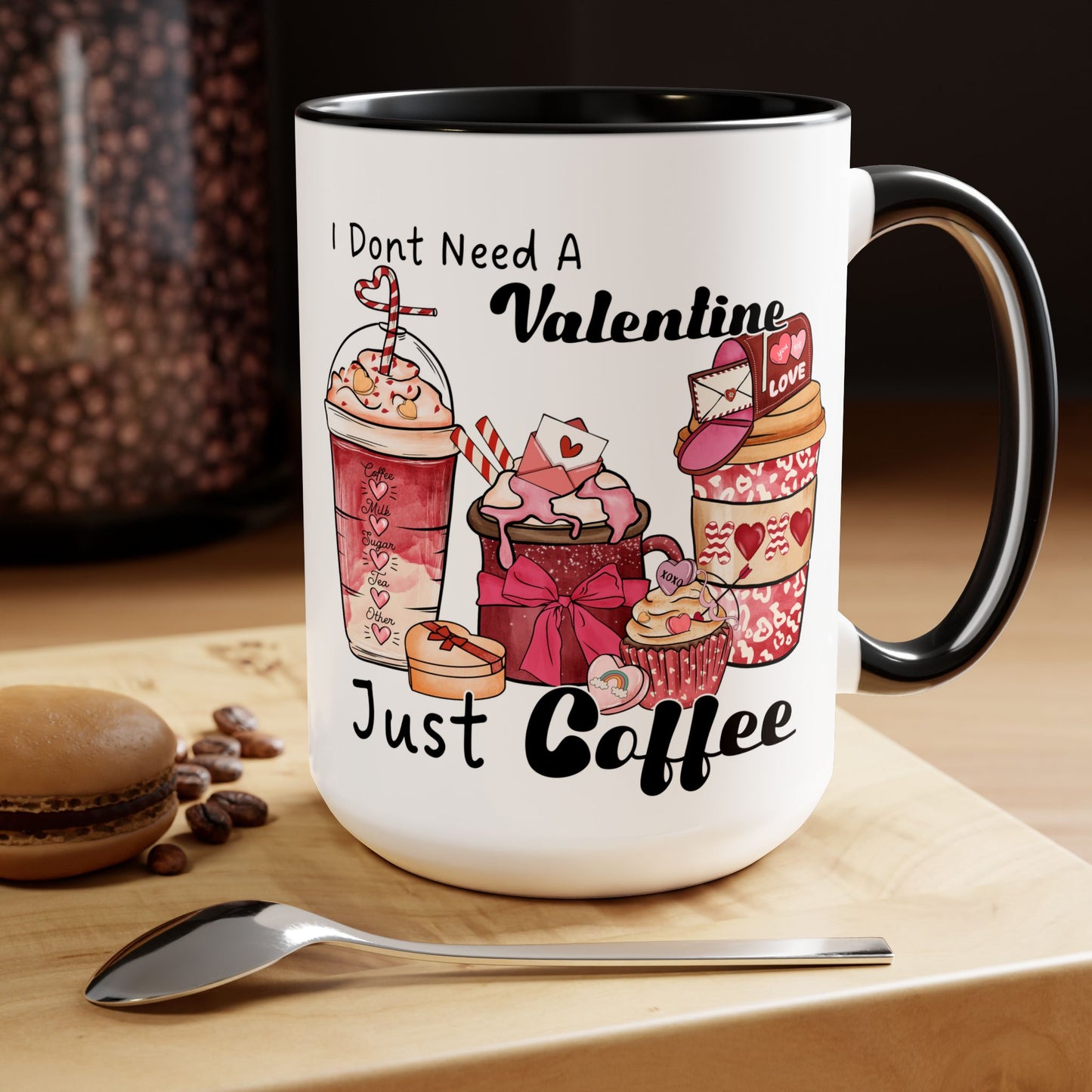 Just Need Coffee Two-Tone Coffee Mug, 15oz