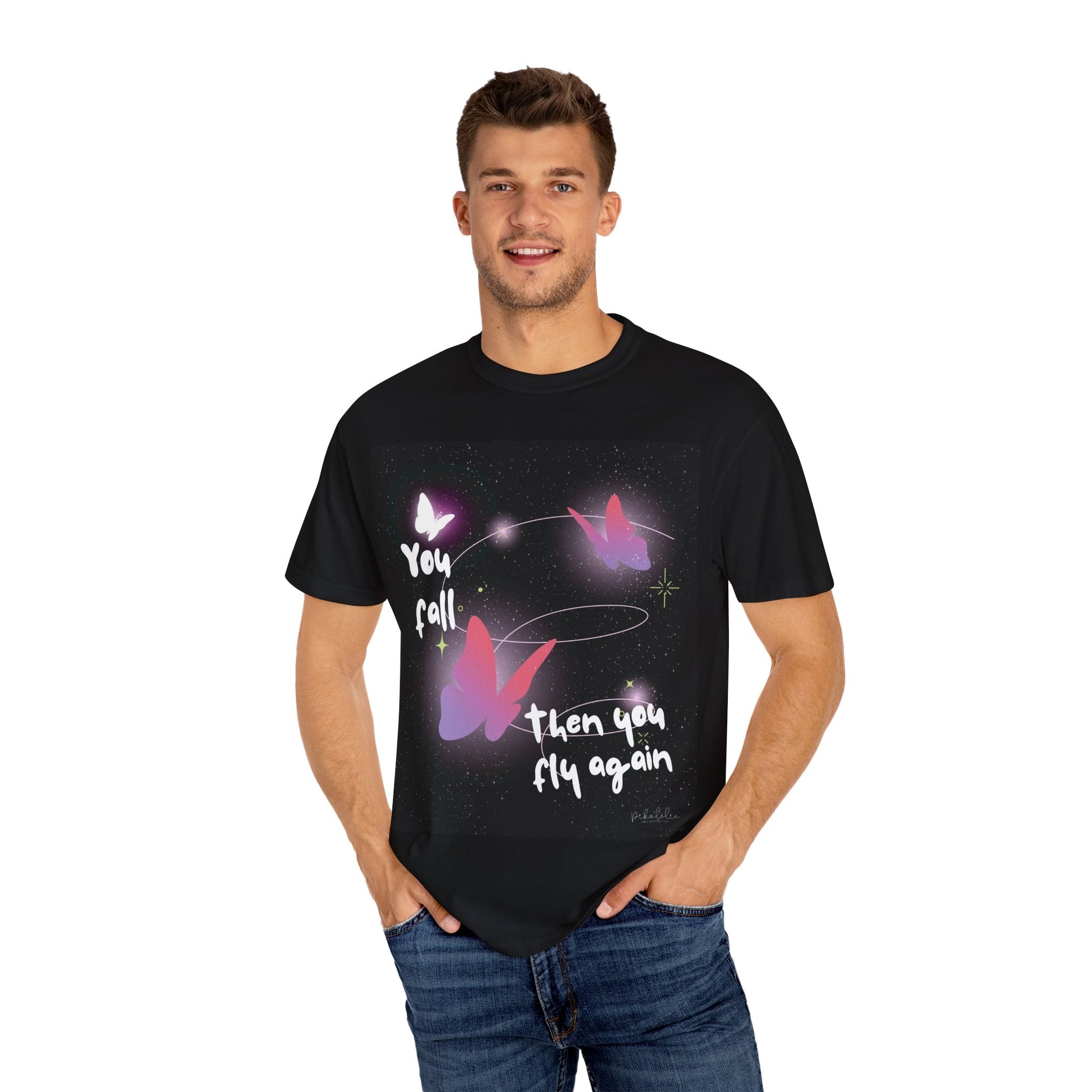 Inspirational Butterfly T‑Shirt — "You Fall Then You Fly Again" Printify Pikolelie T-Shirt