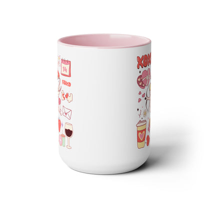 Valentine’s Antojitos Two-Tone Coffee Mug, 15oz Printify Pikolelie Mug