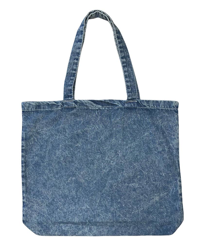 TBF Heavy Cotton Denim Convention Tote Bag - TF270: Washed Denim TBF Pikolelie