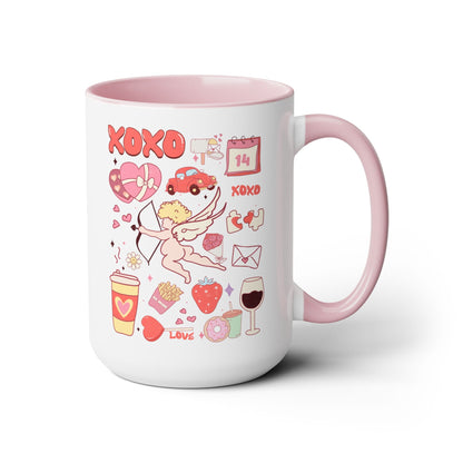 Valentine’s Antojitos Two-Tone Coffee Mug, 15oz Printify Pikolelie Mug