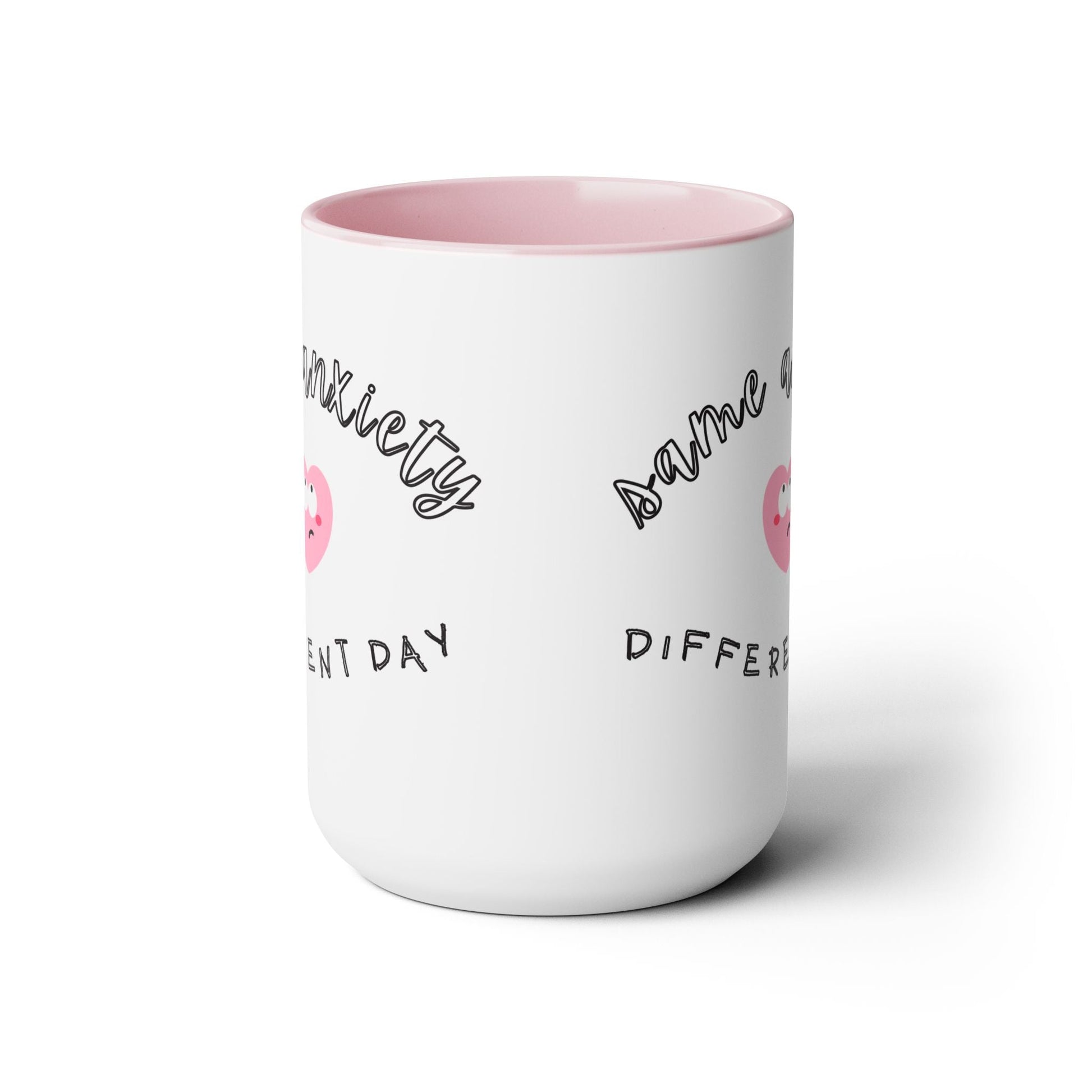 Same Anxiety Two-Tone Coffee Mug, 15oz Printify Pikolelie Mug