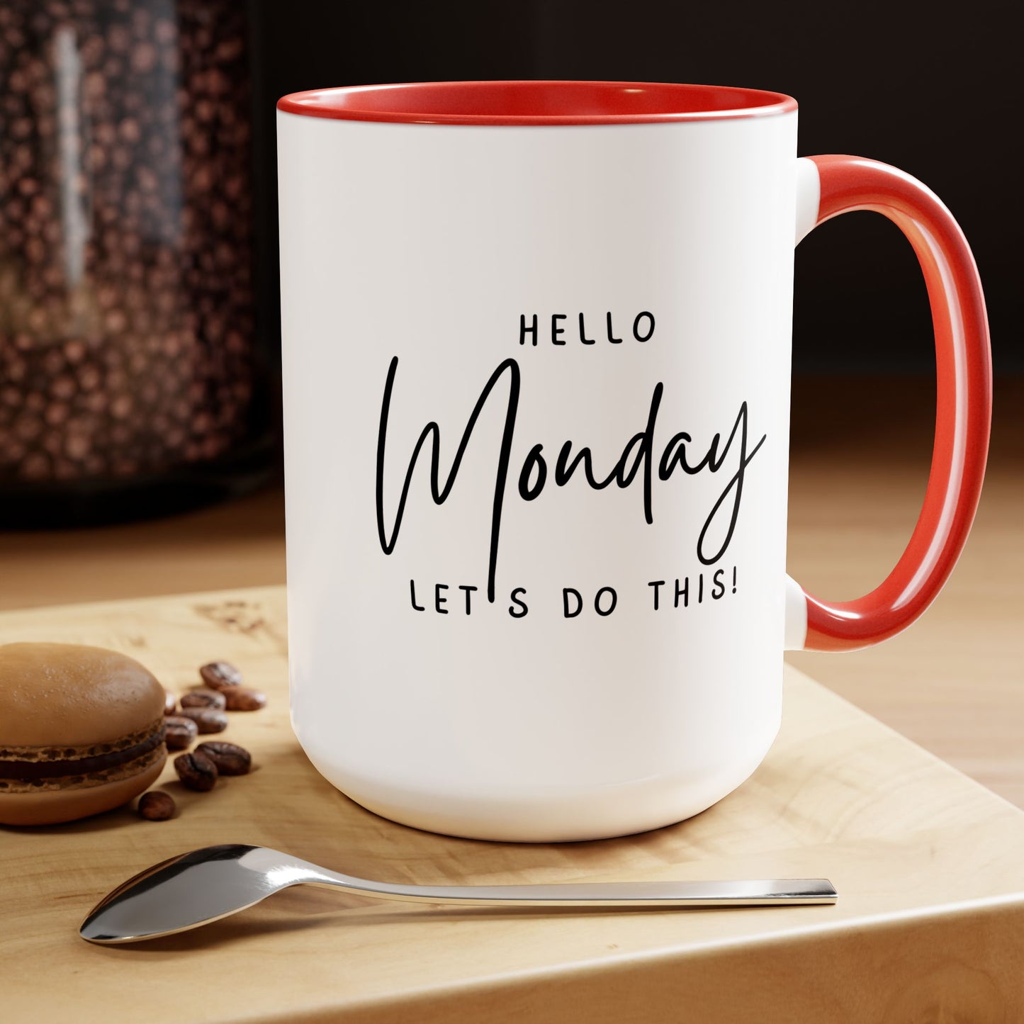Hello Monday Two-Tone Coffee Mug, 15oz