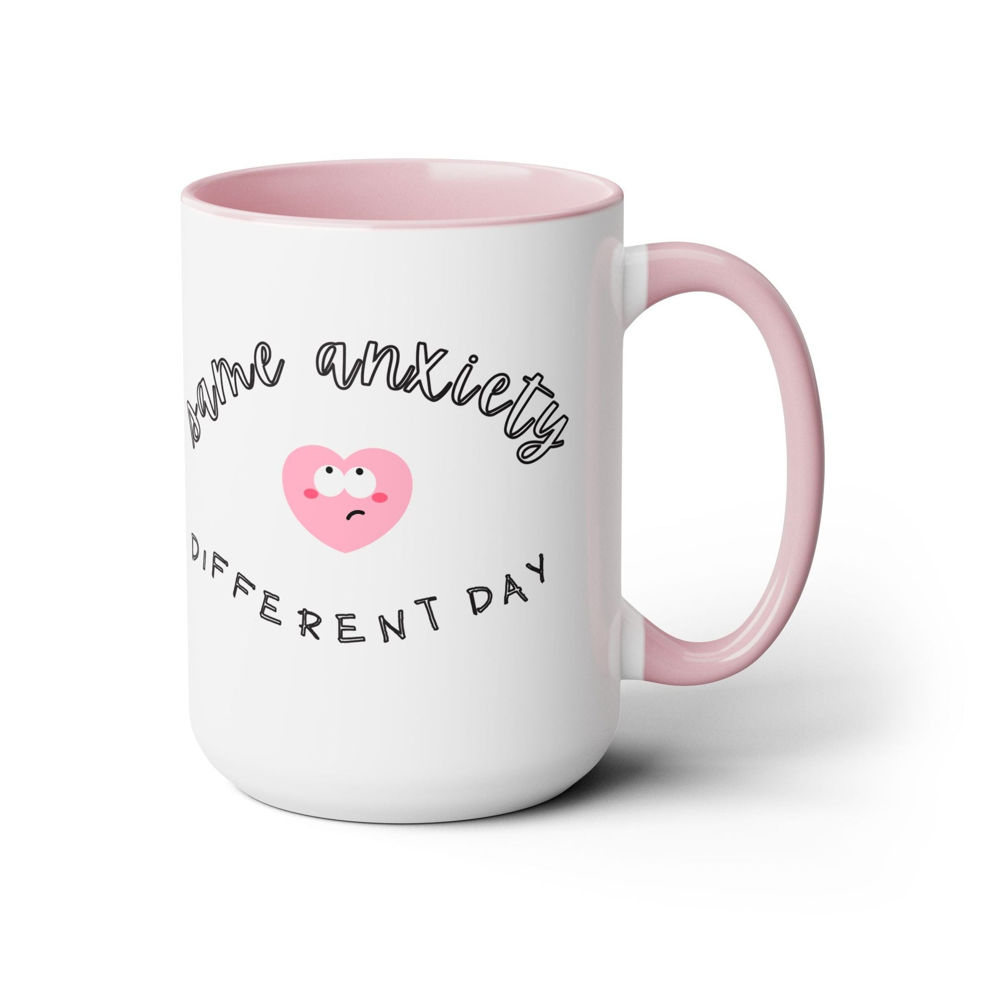 Same Anxiety Two-Tone Coffee Mug, 15oz Printify Pikolelie Mug