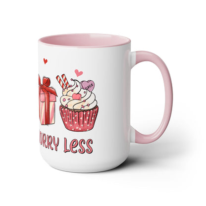 Love More Two-Tone Coffee Mug, 15oz Printify Pikolelie Mug