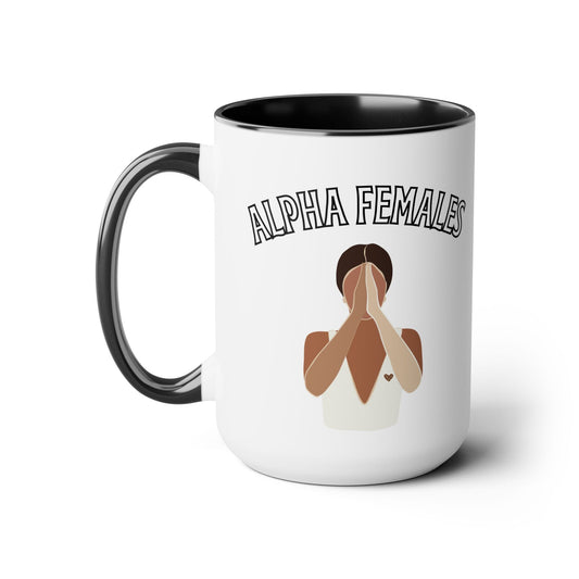 Alpha Females Two-Tone Coffee Mug, 15oz Printify Pikolelie Mug