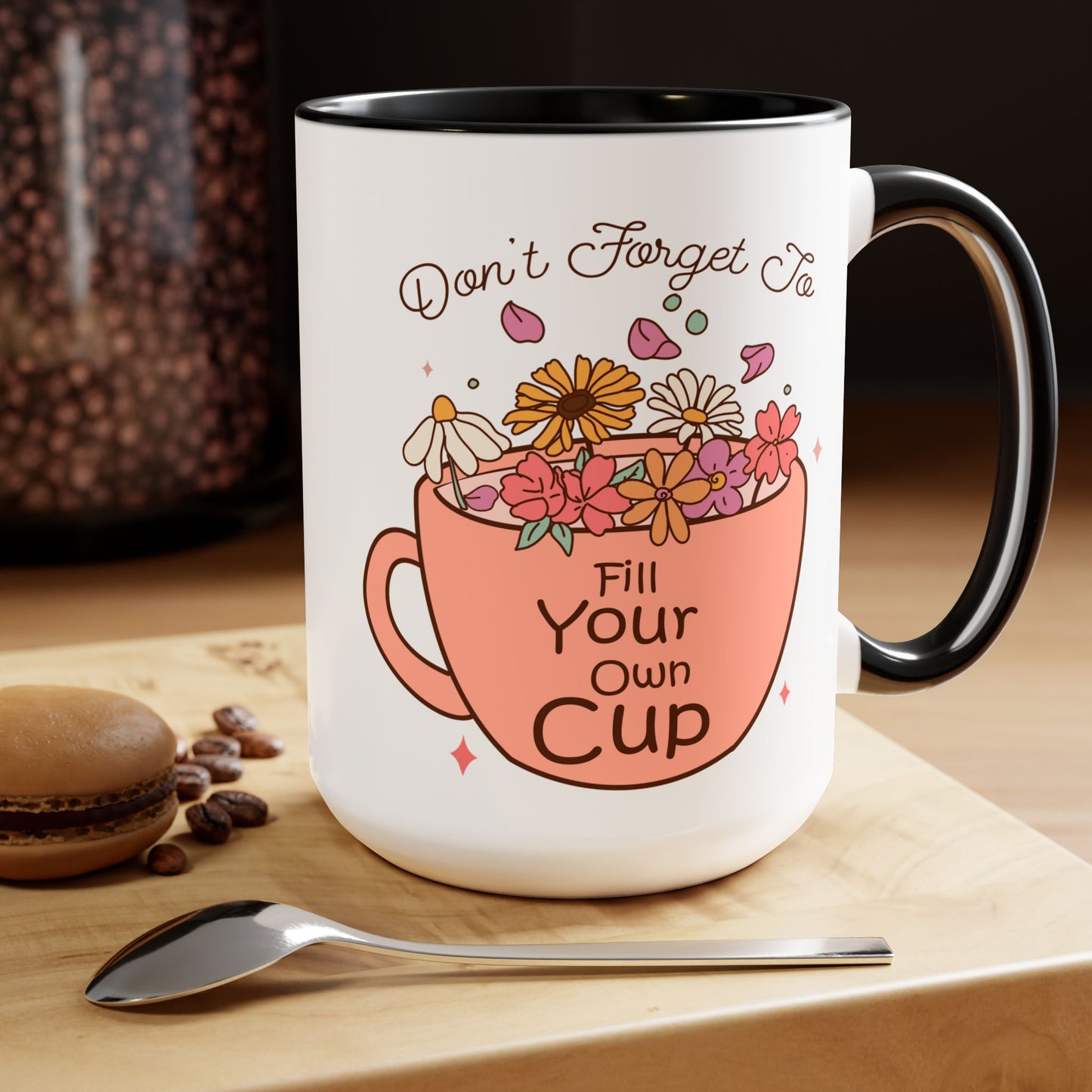 Fill Your Cup Two-Tone Coffee Mug, 15oz