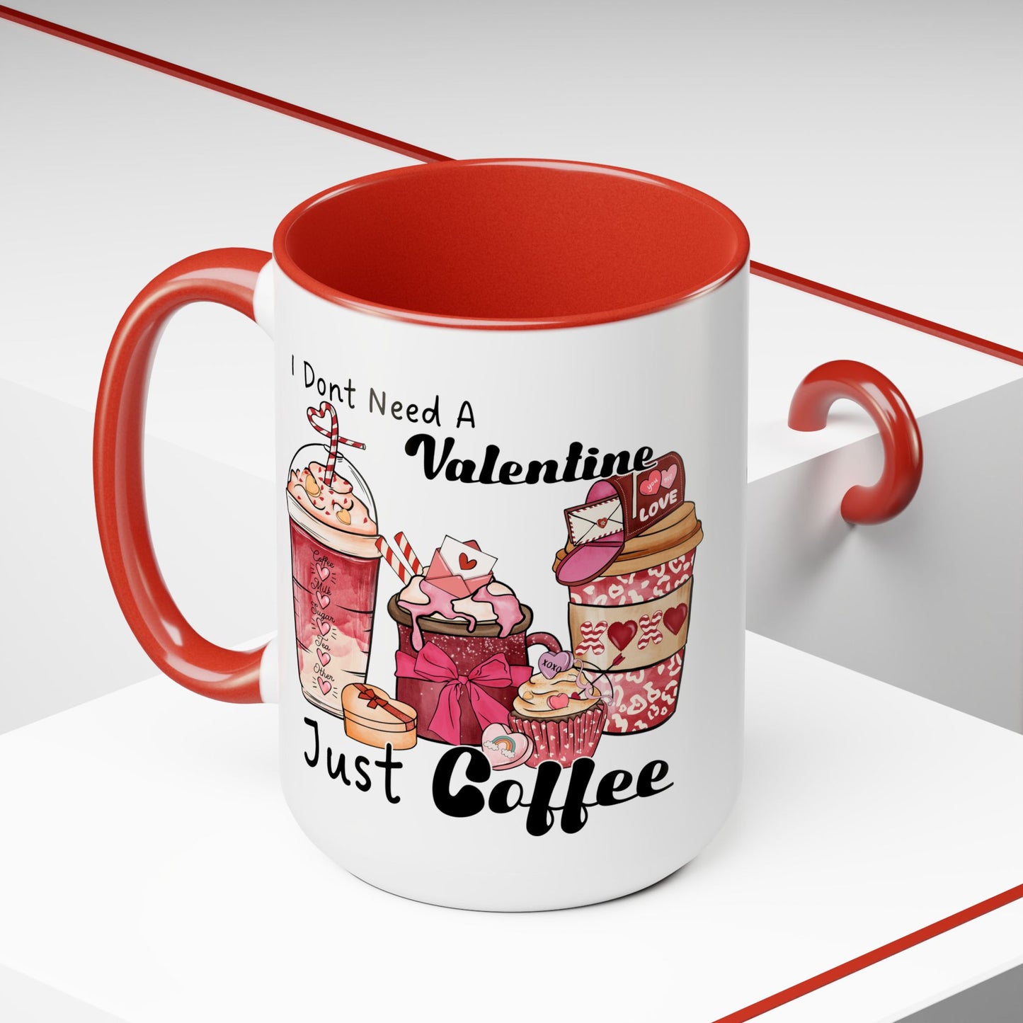 Just Need Coffee Two-Tone Coffee Mug, 15oz