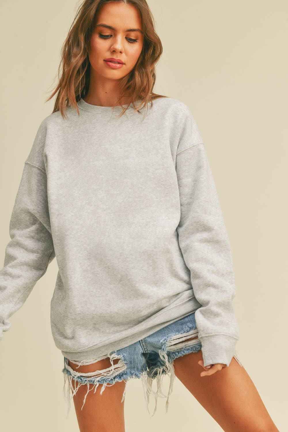 Blank Long Sleeve Sweatshirt: SEA PINK / S Honestee Pikolelie