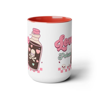 Love Poison Two-Tone Coffee Mug, 15oz Printify Pikolelie Mug