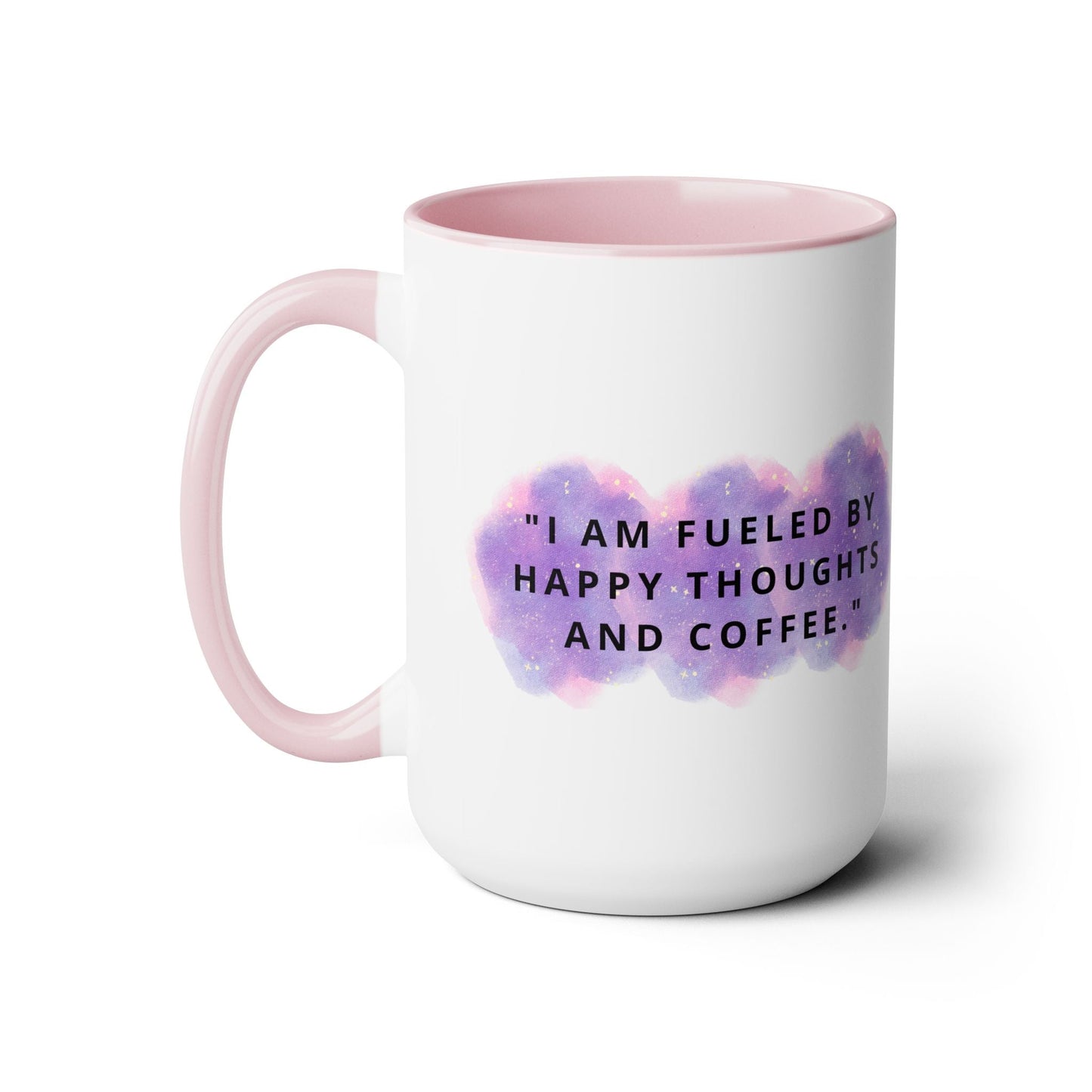 Happy Thoughts Two-Tone Coffee Mug, 15oz Printify Pikolelie Mug