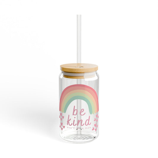 Glass Cup - Be Kind Libby 16oz Sipper Glass with Sarcastic Subquote Printify Pikolelie Mug