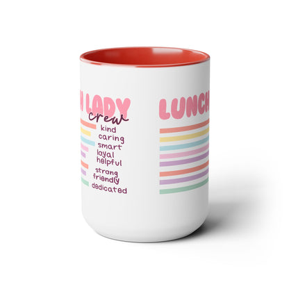 Lunch Lady Two-Tone Coffee Mug, 15oz Printify Pikolelie Mug
