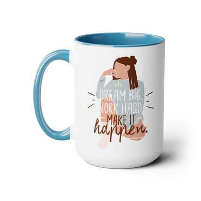 Dream Big Two-Tone Coffee Mug, 15oz Printify Pikolelie Mug