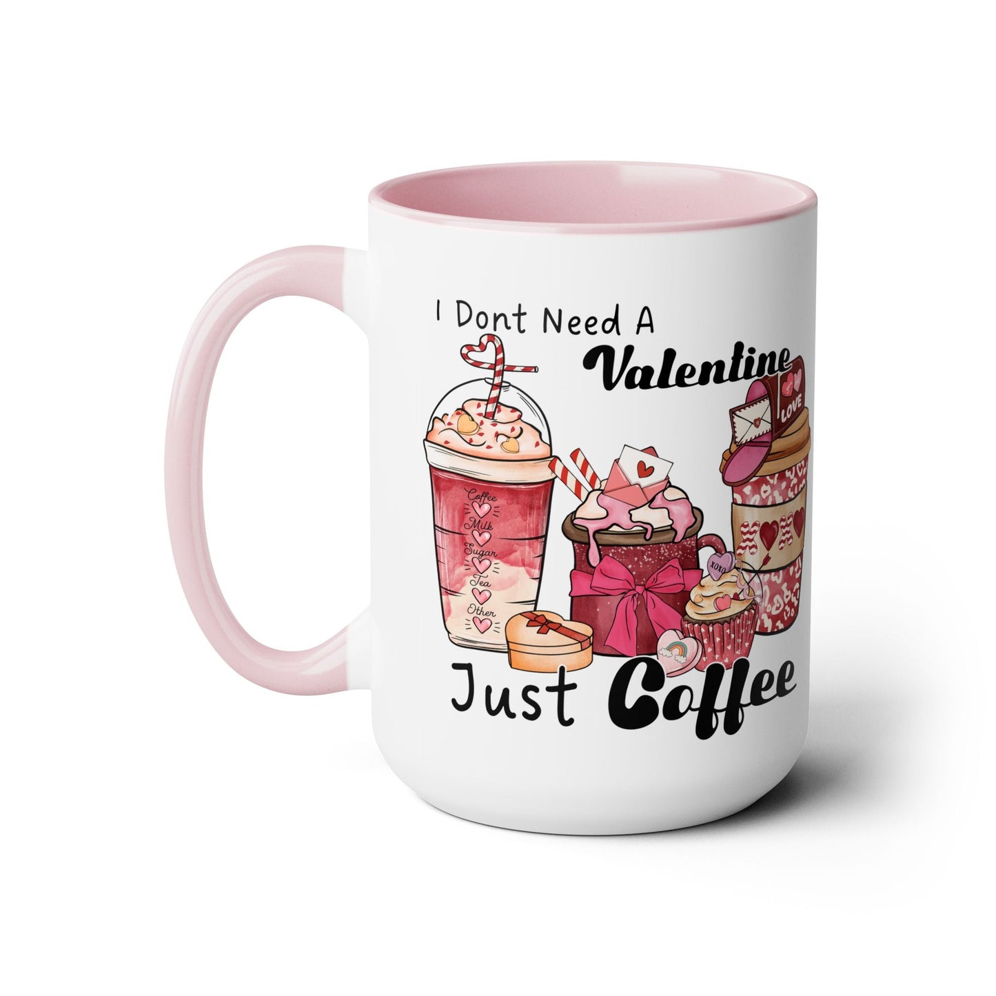 Just Need Coffee Two-Tone Coffee Mug, 15oz Printify Pikolelie Mug