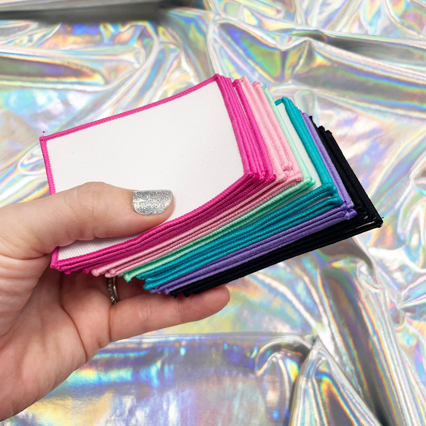 Blank Sublimation Patches with Colored Border - Individual: Mint / Rectangle The Crafty Engineer Pikolelie