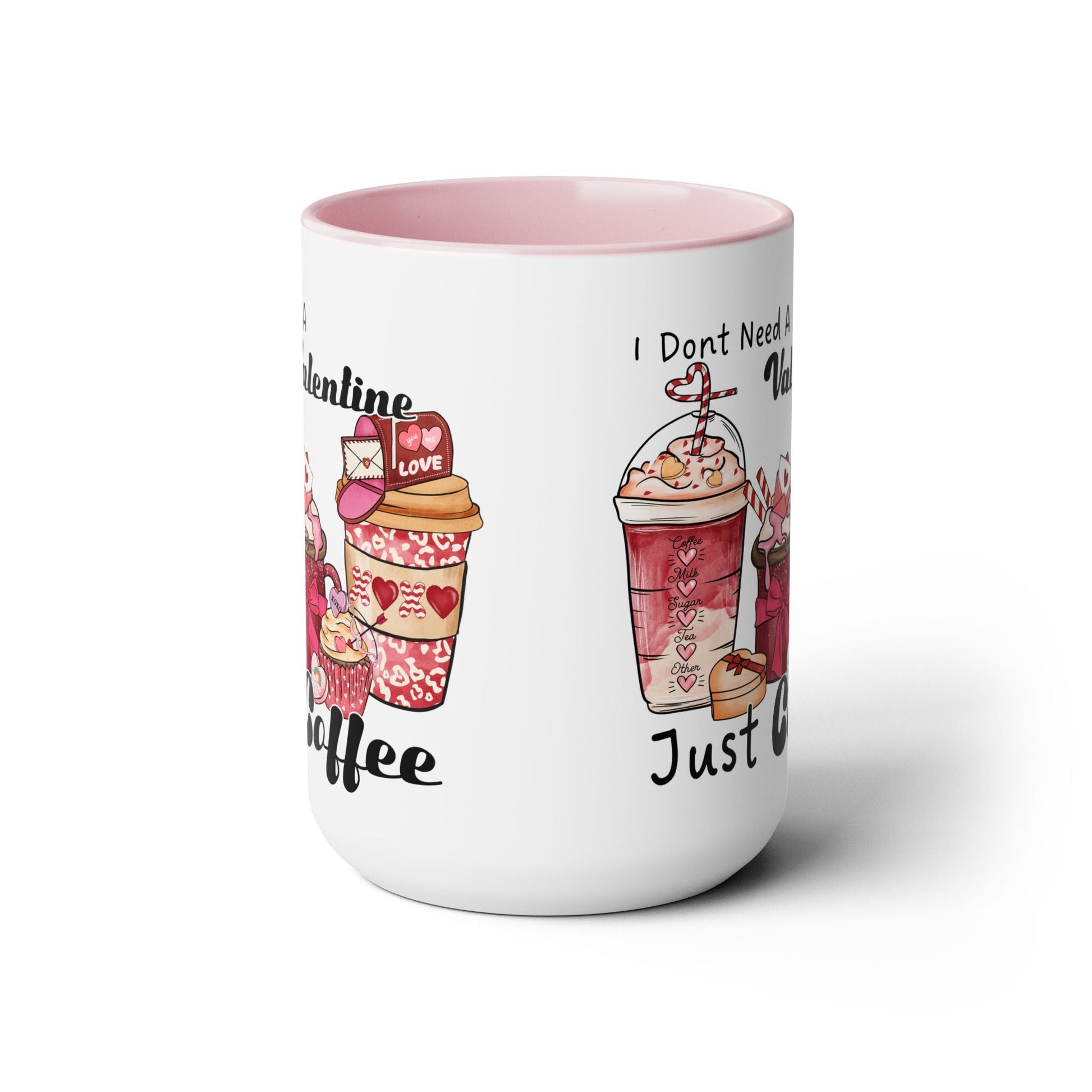 Just Need Coffee Two-Tone Coffee Mug, 15oz Printify Pikolelie Mug