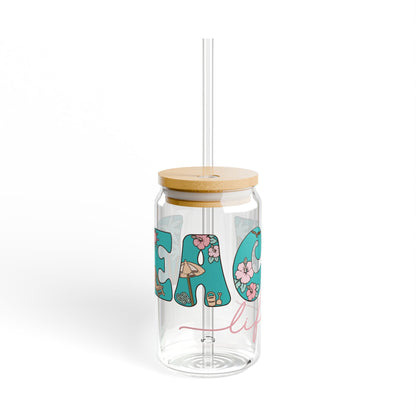 Glass Cup - Beach Life 16oz Sipper Glass
