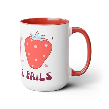 Love Never Fails Two-Tone Coffee Mug, 15oz Printify Pikolelie Mug