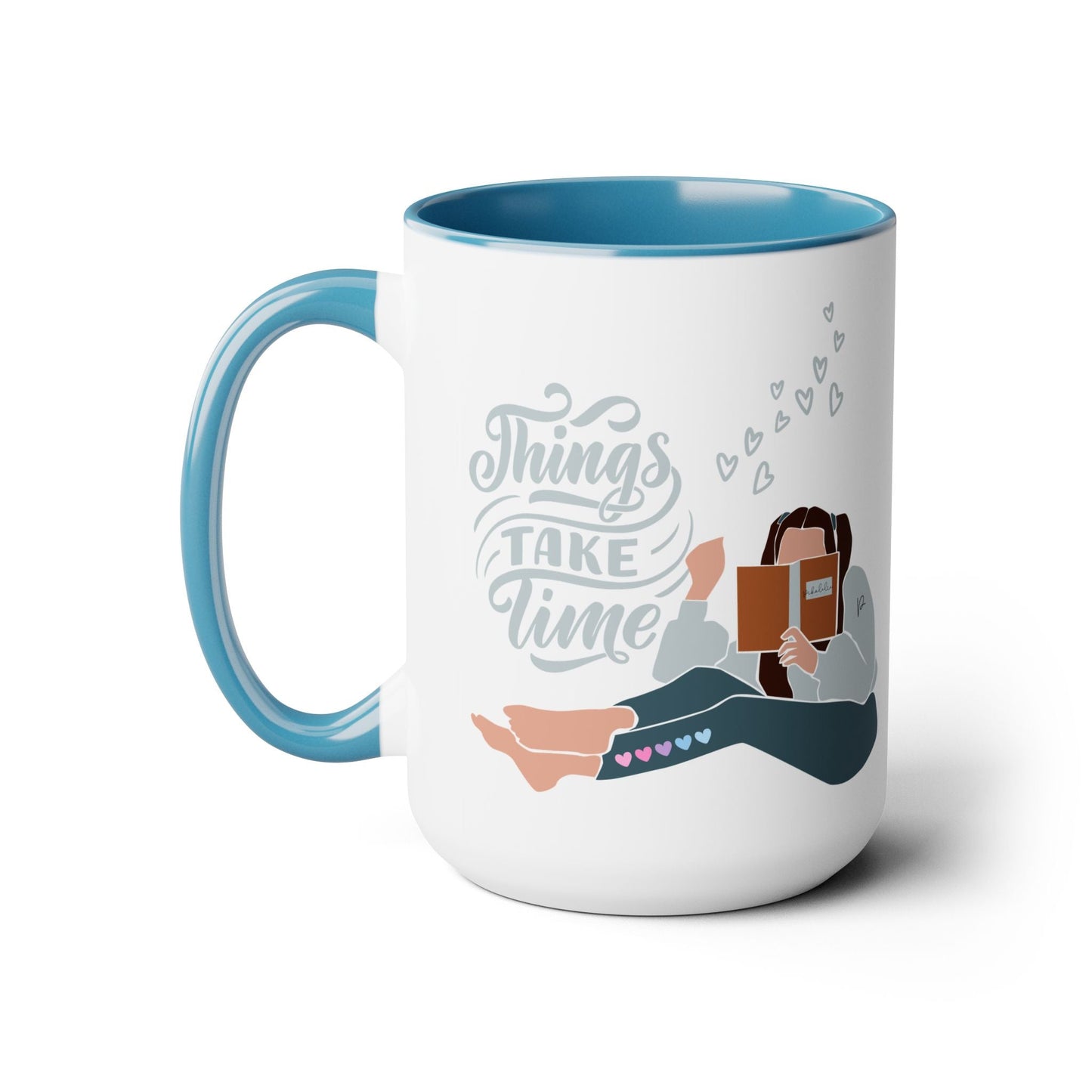 Things Take Time Two-Tone Coffee Mug, 15oz Printify Pikolelie Mug
