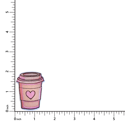 Hot Coffee with a Heart Iron On Patch The Crafty Engineer Pikolelie