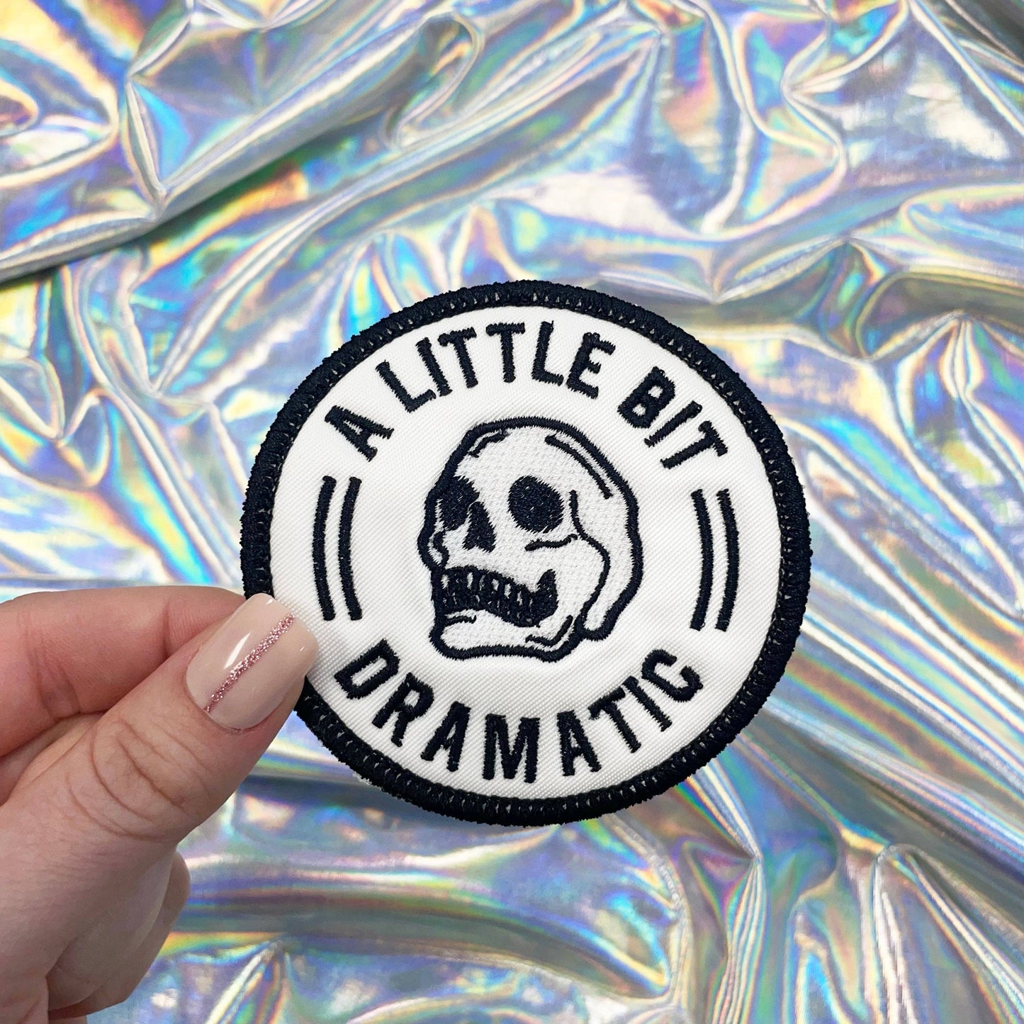 A Little Bit Dramatic Skull Iron On Patch The Crafty Engineer Pikolelie