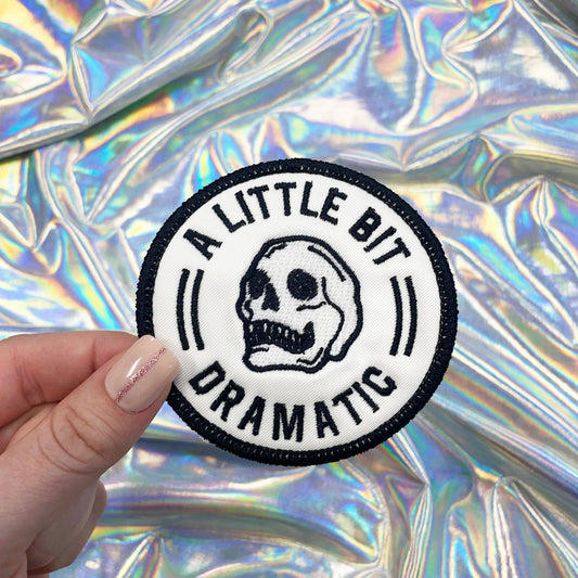 A Little Bit Dramatic Skull Iron On Patch The Crafty Engineer Pikolelie