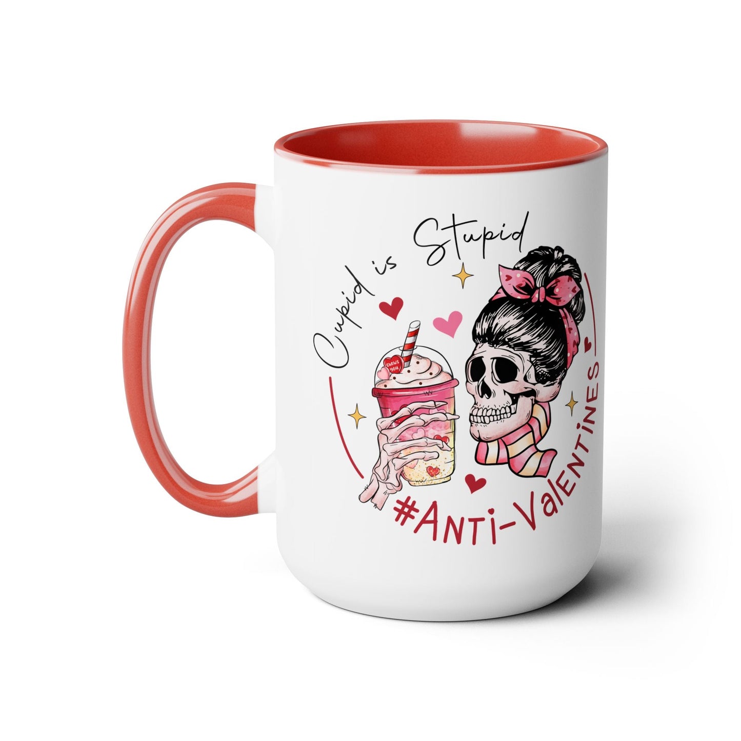 Cupid is Stupid Two-Tone Coffee Mug, 15oz Printify Pikolelie Mug