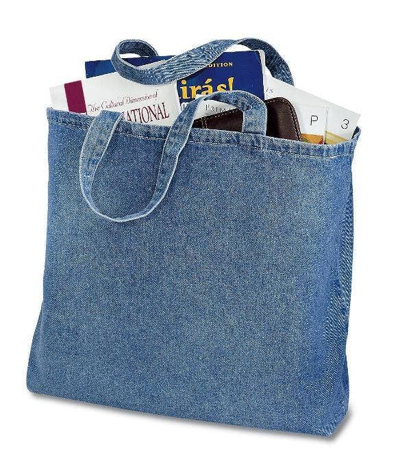 TBF Heavy Cotton Denim Convention Tote Bag - TF270: Washed Denim TBF Pikolelie
