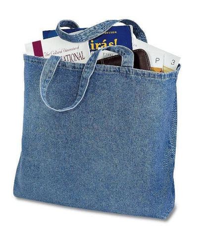 TBF Heavy Cotton Denim Convention Tote Bag - TF270: Washed Denim TBF Pikolelie