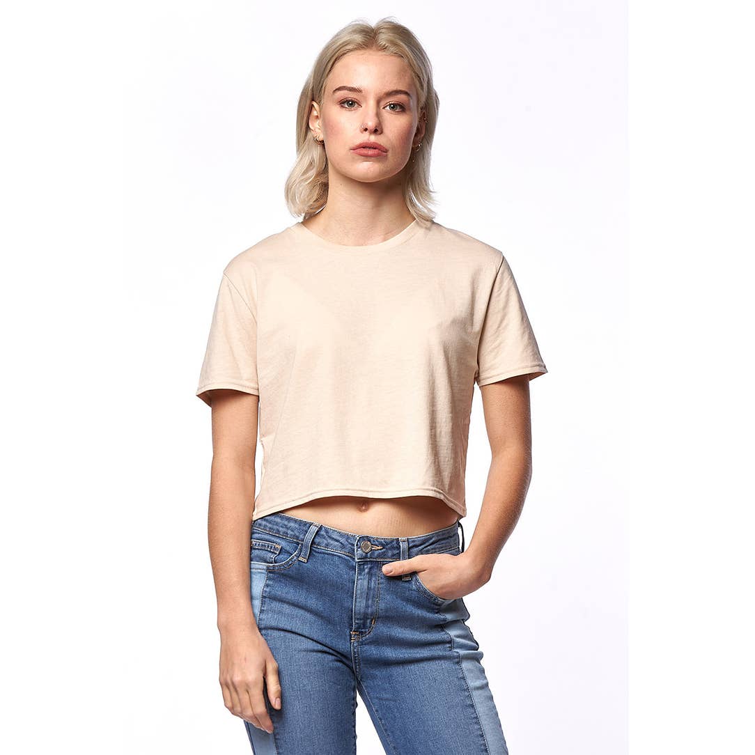 4003 - Relaxed Fit Cropped Tee: Dust / Large Smart Blanks Pikolelie