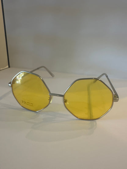 Yellow Hexagon Sunglasses Pikolelie Pikolelie