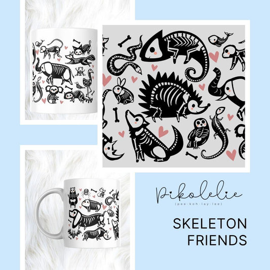 Skeleton Friends Mug Pikolelie Pikolelie
