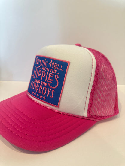 Hot Pink/ White Trucker Hat Pikolelie Pikolelie