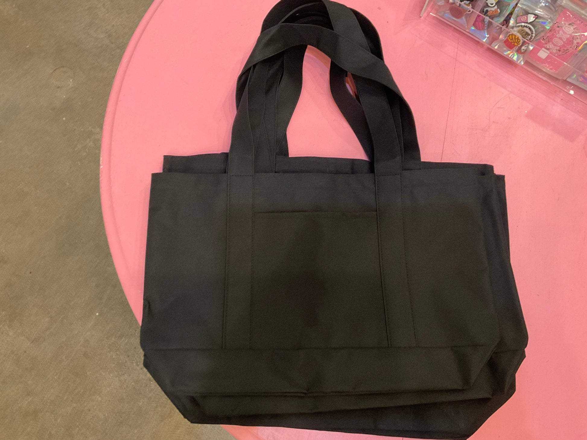 12 oz Black Tote With Pocket Pikolelie Pikolelie