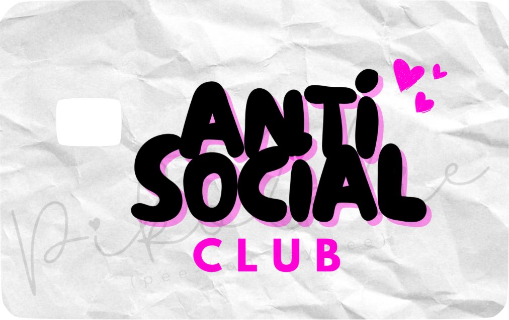Digital DIY B2B Y2K Antisocial Club Credit Card Skin Pikolelie Pikolelie Digital design