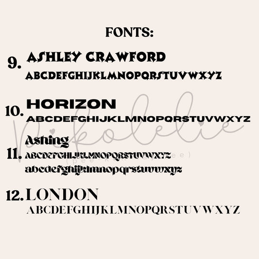 Fonts 9-16 Pikolelie Pikolelie Personalization
