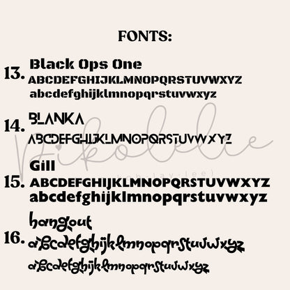 Fonts 9-16 Pikolelie Pikolelie Personalization